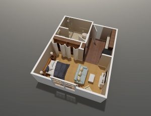 onebedroom studio room floorplan