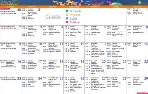 monthly event calendar October 2016