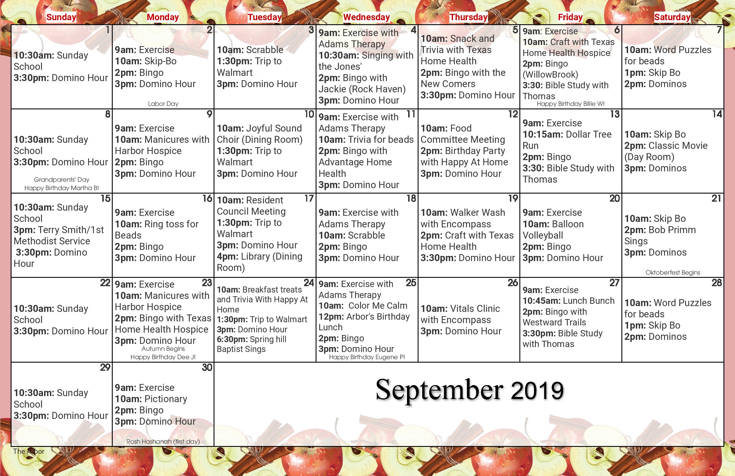 The Arbor Event Calendar The Arbor Nacogdoches, TX