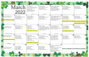 Arbor March Calendar