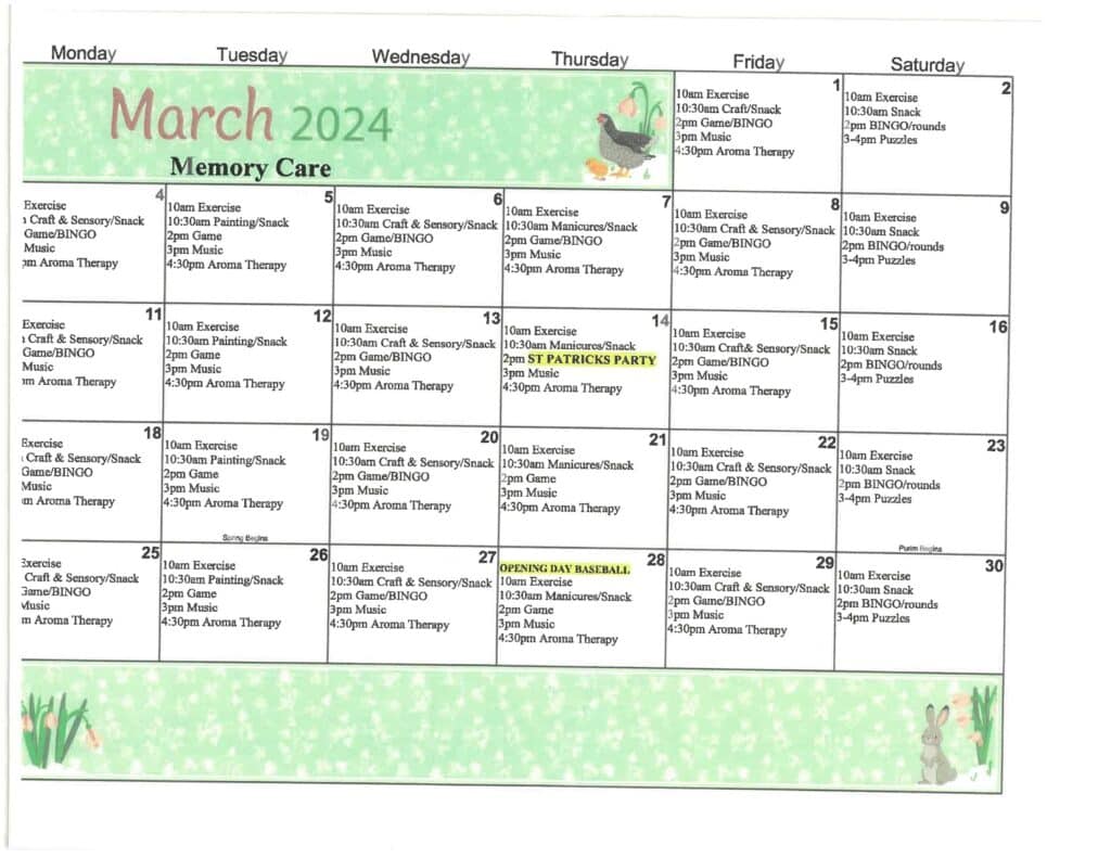 The Arbor MC Calendar March 2024