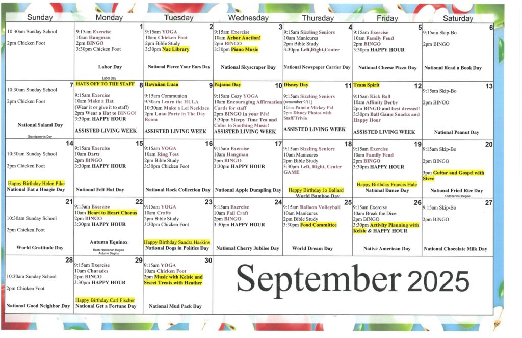 September Calendar
